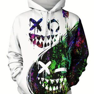Mens's 3d Graphic Print Hoody - L
